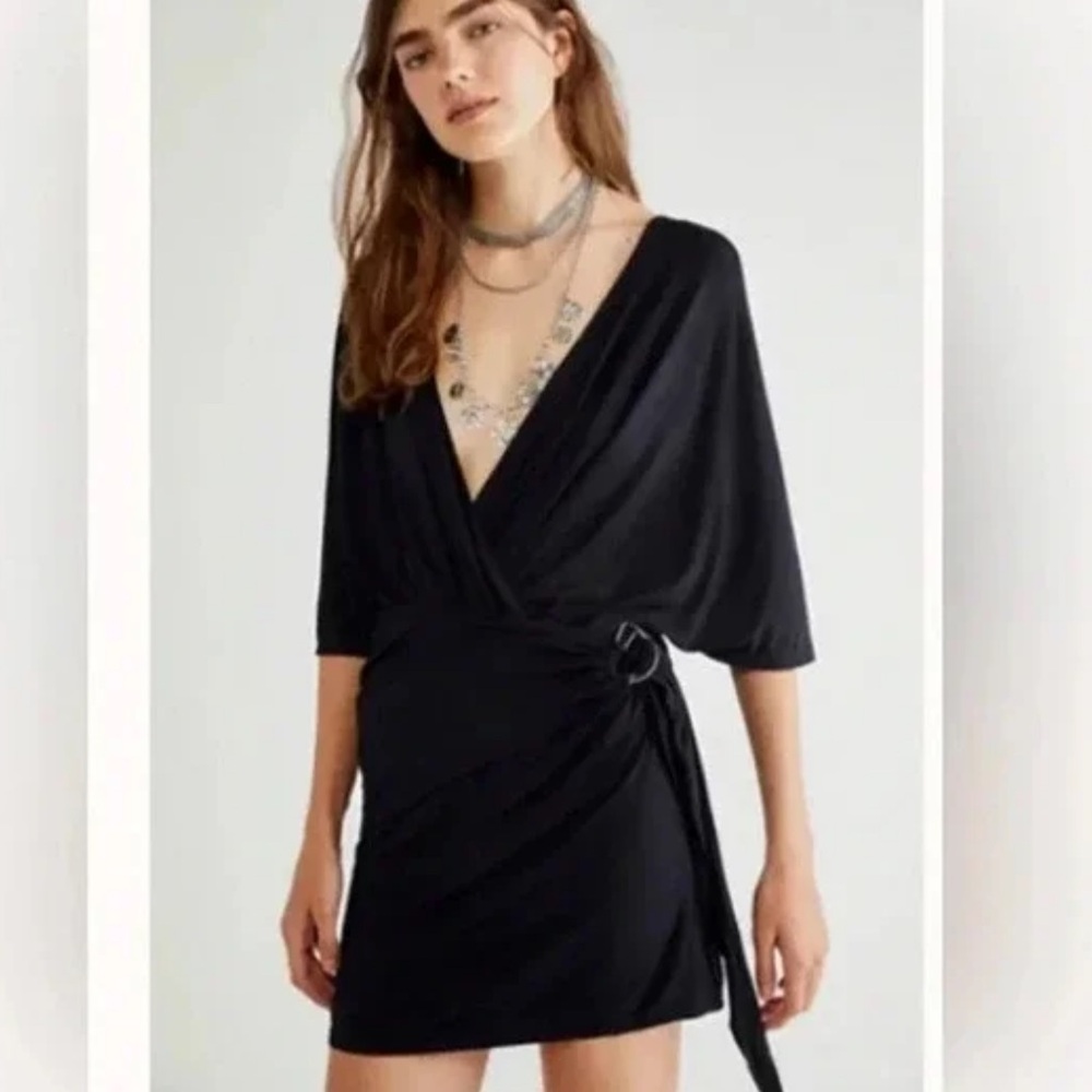 NWOT Free People Chelsea Knit Mini Dress Size XS Black Z251
